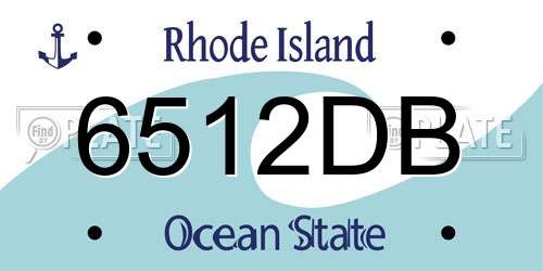 6512DB Rhode Island License Plate