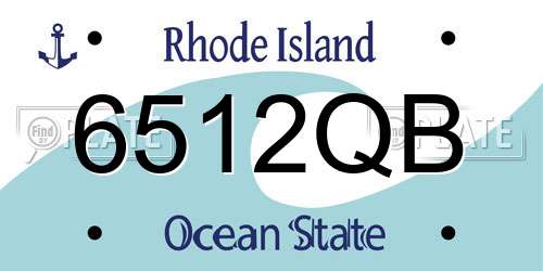 6512QB Rhode Island License Plate