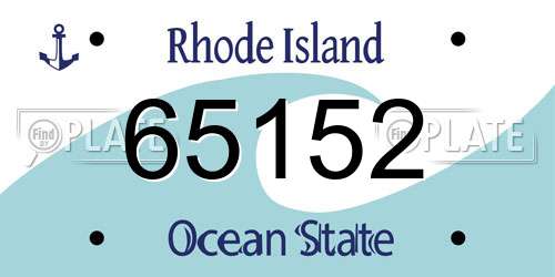 65152 Rhode Island License Plate