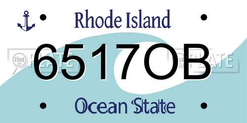 6517OB Rhode Island License Plate