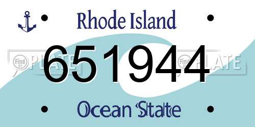 651944 Rhode Island License Plate