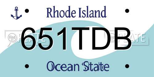 651TDB Rhode Island License Plate