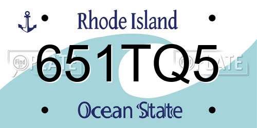 651TQ5 Rhode Island License Plate