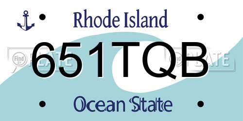 651TQB Rhode Island License Plate