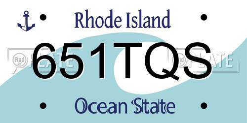 651TQS Rhode Island License Plate