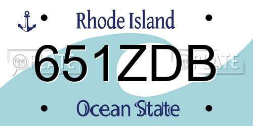 651ZDB Rhode Island License Plate