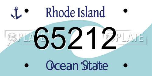 65212 Rhode Island License Plate
