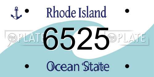 6525 Rhode Island License Plate