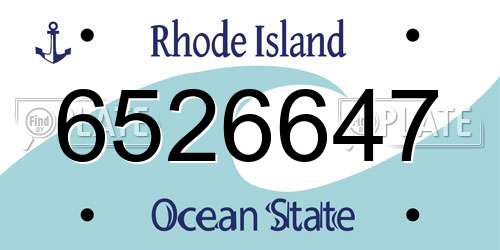 6526647 Rhode Island License Plate