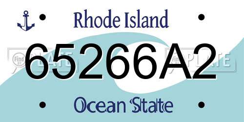 65266A2 Rhode Island License Plate