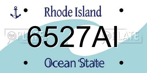 6527AI Rhode Island License Plate