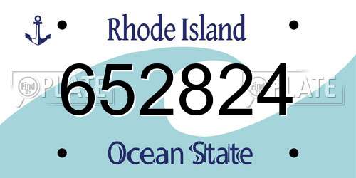 652824 Rhode Island License Plate