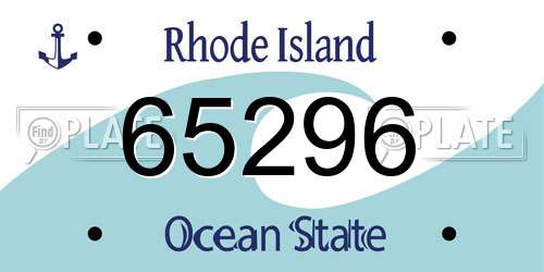 65296 Rhode Island License Plate