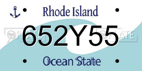652Y55 Rhode Island License Plate