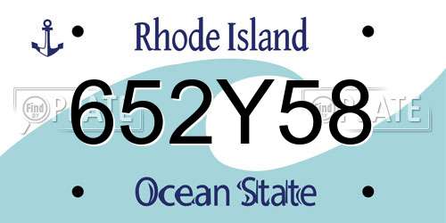 652Y58 Rhode Island License Plate