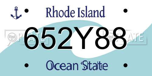 652Y88 Rhode Island License Plate