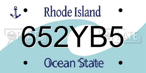 652YB5 Rhode Island License Plate