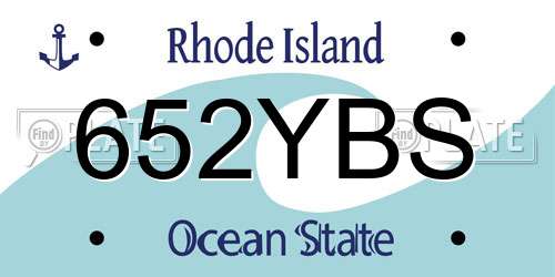 652YBS Rhode Island License Plate