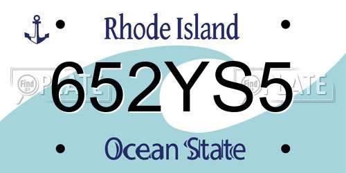 652YS5 Rhode Island License Plate