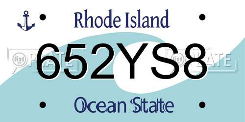 652YS8 Rhode Island License Plate