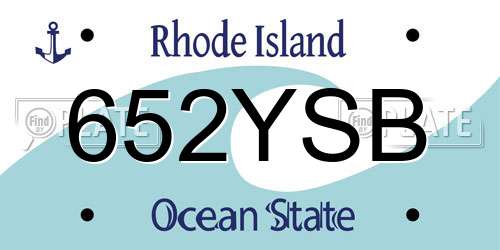 652YSB Rhode Island License Plate