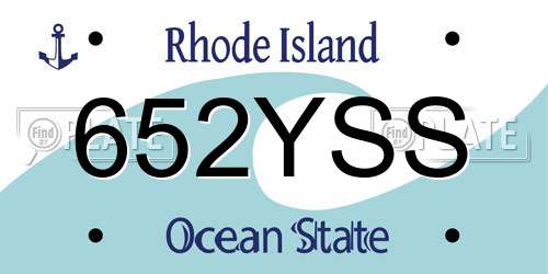 652YSS Rhode Island License Plate