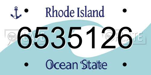 6535126 Rhode Island License Plate