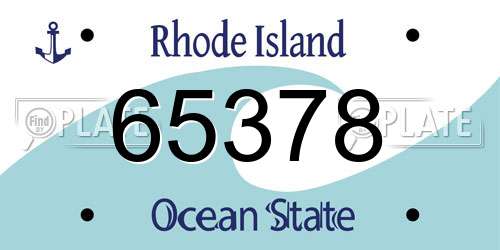 65378 Rhode Island License Plate