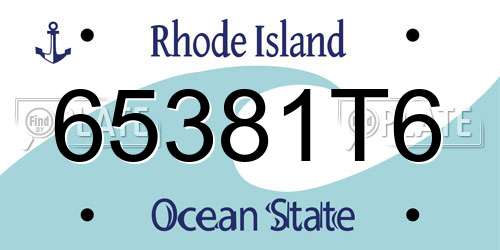 65381T6 Rhode Island License Plate