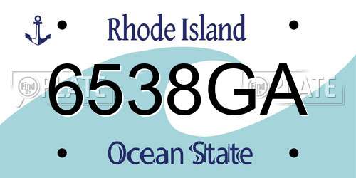 6538GA Rhode Island License Plate