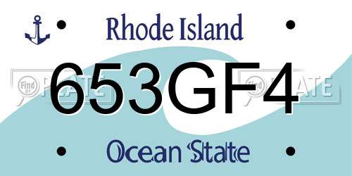 653GF4 Rhode Island License Plate