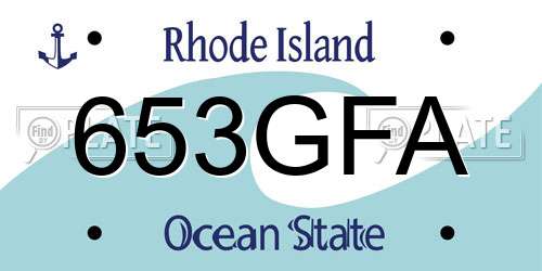 653GFA Rhode Island License Plate