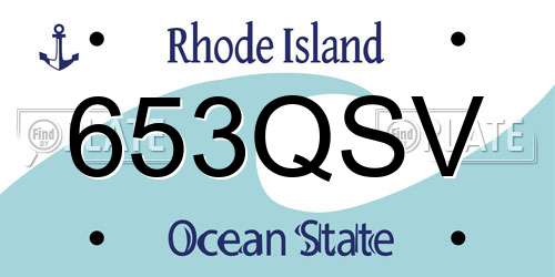 653QSV Rhode Island License Plate