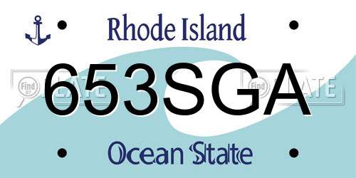 653SGA Rhode Island License Plate