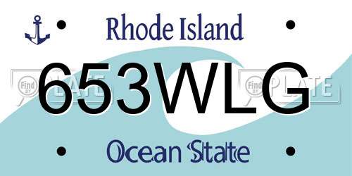653WLG Rhode Island License Plate