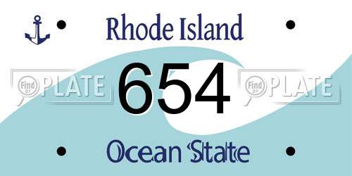 654 Rhode Island License Plate