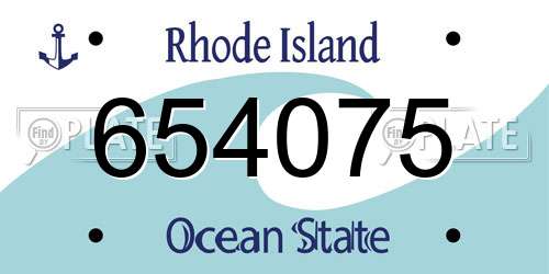 654075 Rhode Island License Plate