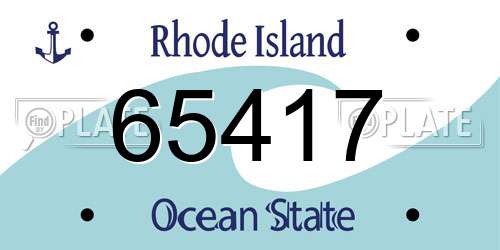 65417 Rhode Island License Plate