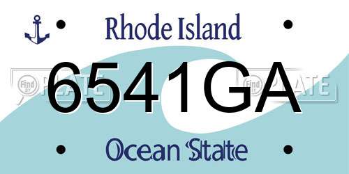 6541GA Rhode Island License Plate