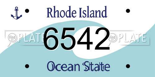 6542 Rhode Island License Plate