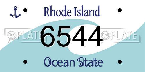 6544 Rhode Island License Plate