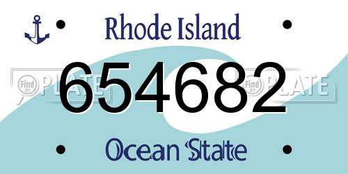 654682 Rhode Island License Plate