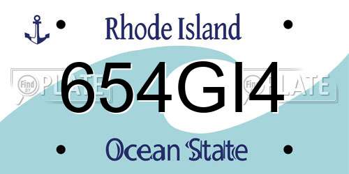 654GI4 Rhode Island License Plate