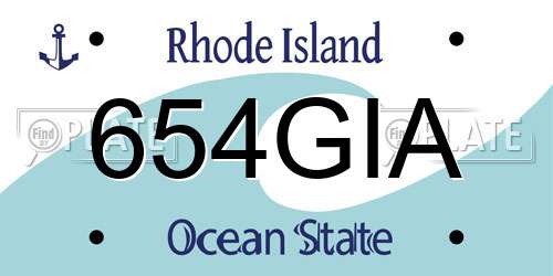 654GIA Rhode Island License Plate