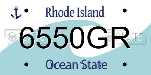 6550GR Rhode Island License Plate