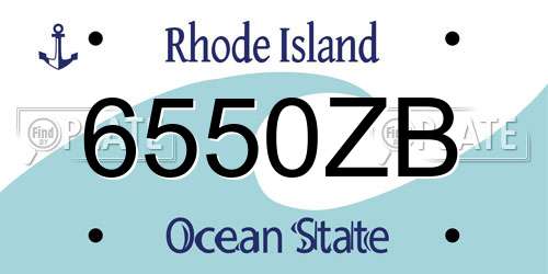 6550ZB Rhode Island License Plate