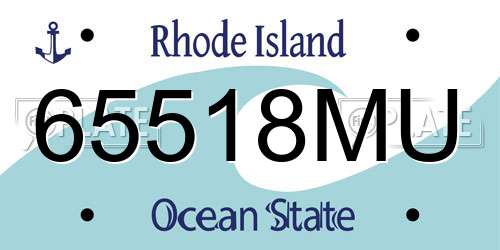 65518MU Rhode Island License Plate
