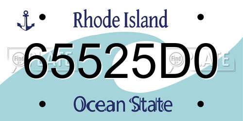 65525D0 Rhode Island License Plate