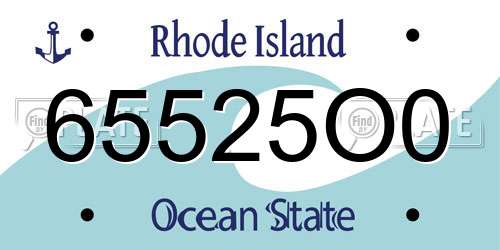 65525O0 Rhode Island License Plate