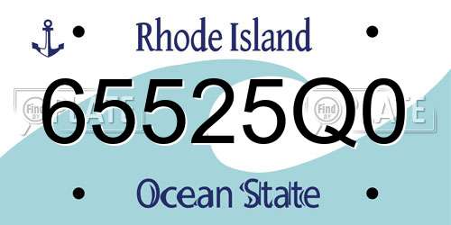 65525Q0 Rhode Island License Plate